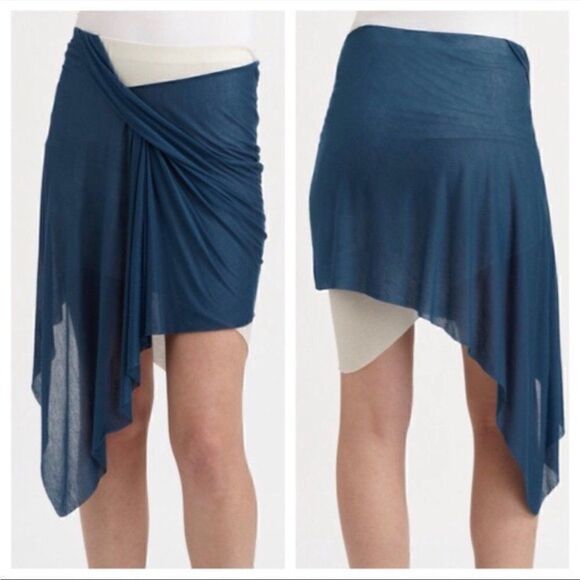 Helmut Lang Slack Jersey skirt cobalt - Picture 2 of 7